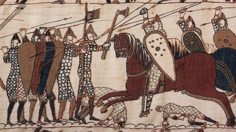 Bayeux Tapestry. Battle of Hastings. William, Duke of Normandy, who became King of England.